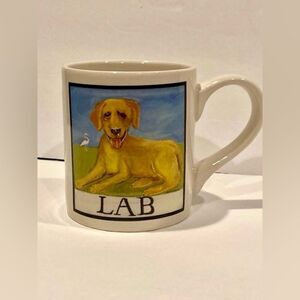 Nancy Thomas Yellow Lab Dog Mug Folk Art 2005 Art for Living